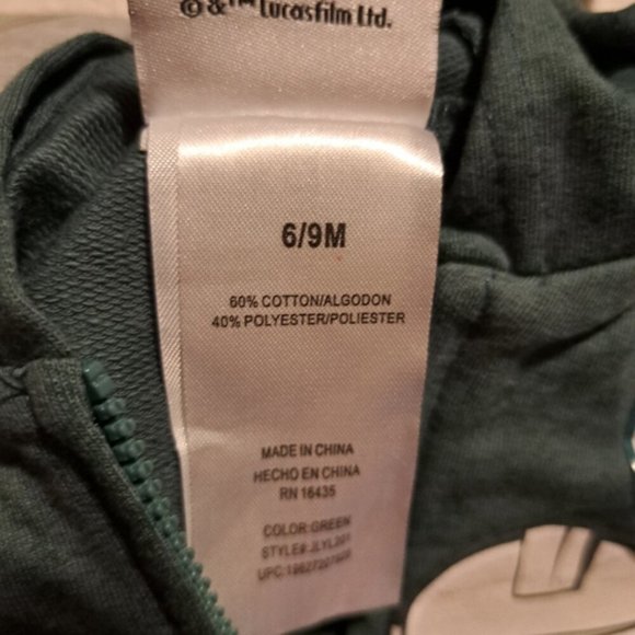 Star Wars Mandalorian boys 6/9 months 3 piece jogger, jacket & bodysuit NEW - Picture 4 of 6